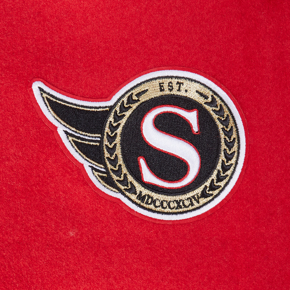 NHL OTTAWA SENATORS  CLASSIC WOMEN'S VARSITY JACKET (RED/BLACK)