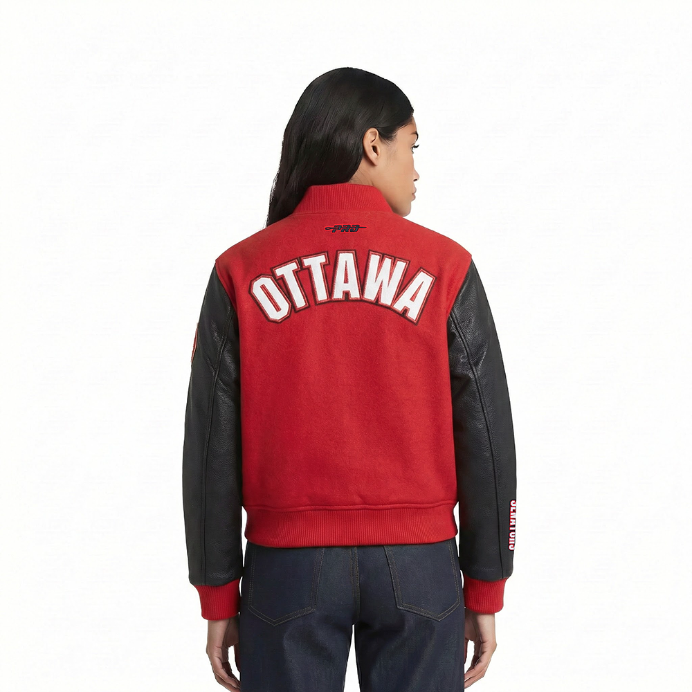 NHL OTTAWA SENATORS  CLASSIC WOMEN'S VARSITY JACKET (RED/BLACK)