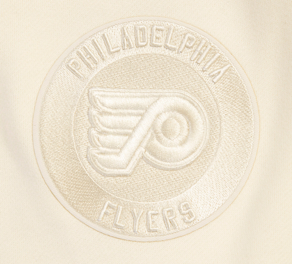 NHL PHILADELPHIA FLYERS NEUTRAL MEN'S  DROP SHOULDER FLC PO HOODIE (EGGSHELL)