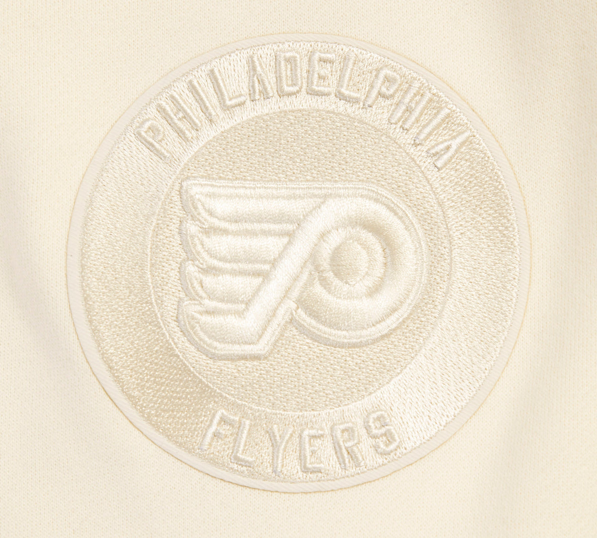 NHL PHILADELPHIA FLYERS NEUTRAL MEN'S  DROP SHOULDER FLC PO HOODIE (EGGSHELL)