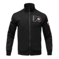 NHL PHILADELPHIA FLYERS CLASSIC CHENILLE MEN'S DK TRACK JACKET (BLACK)