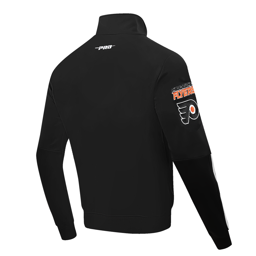NHL PHILADELPHIA FLYERS CLASSIC CHENILLE MEN'S DK TRACK JACKET (BLACK)
