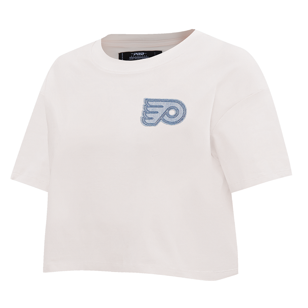 NHL PHILADELPHIA FLYERS VARSITY BLUES WOMEN'S BOXY TEE (LINEN)