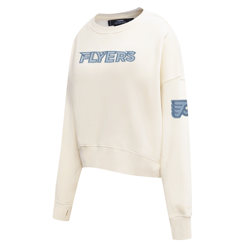 NHL PHILADELPHIA FLYERS VARSITY BLUES WOMEN'S CREWNECK (LINEN)