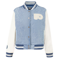 NHL PHILADELPHIA FLYERS VARSITY BLUES WOMEN'S DENIM VARSITY JACKET (DENIM/LINEN)