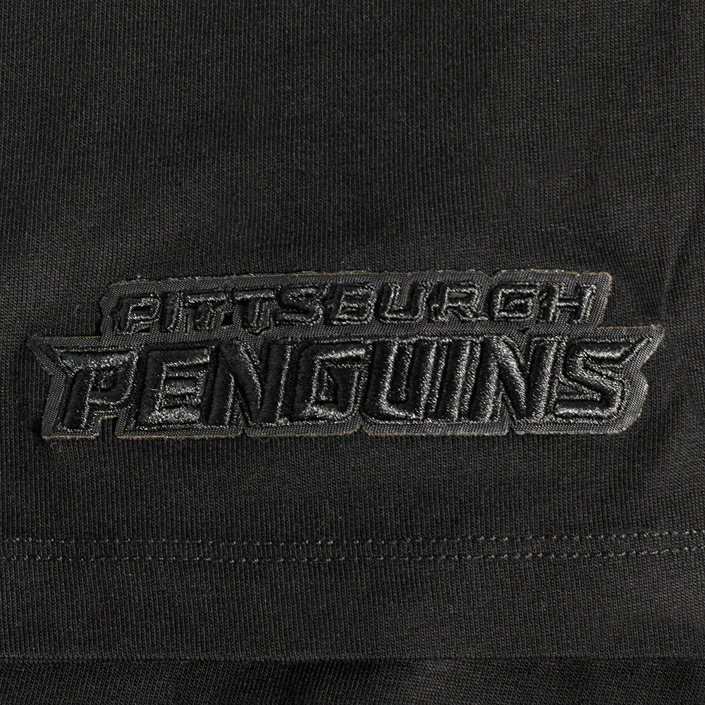 NHL PITTSBURGH PENGUINS NEUTRAL T-SHIRT EN JERSEY DE COTON À ÉPAULES TOMBANTES POUR HOMME (NOIR)