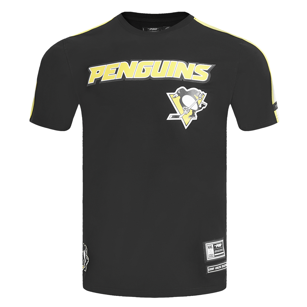 NHL PITTSBURGH PENGUINS CLASSIC MESH STRIPED MEN'S TEE (BLACK/YELLOW)