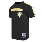 NHL PITTSBURGH PENGUINS CLASSIC MESH STRIPED MEN'S TEE (BLACK/YELLOW)