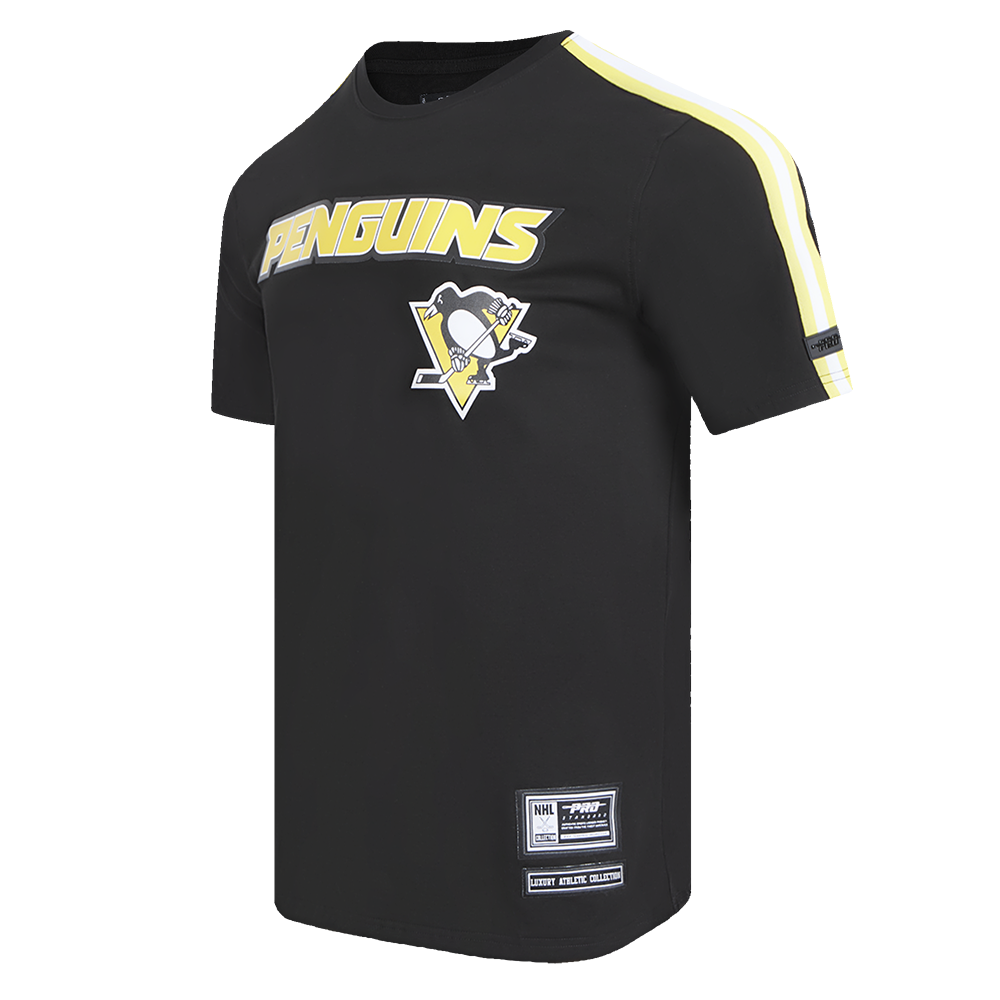 NHL PITTSBURGH PENGUINS CLASSIC MESH STRIPED MEN'S TEE (BLACK/YELLOW)