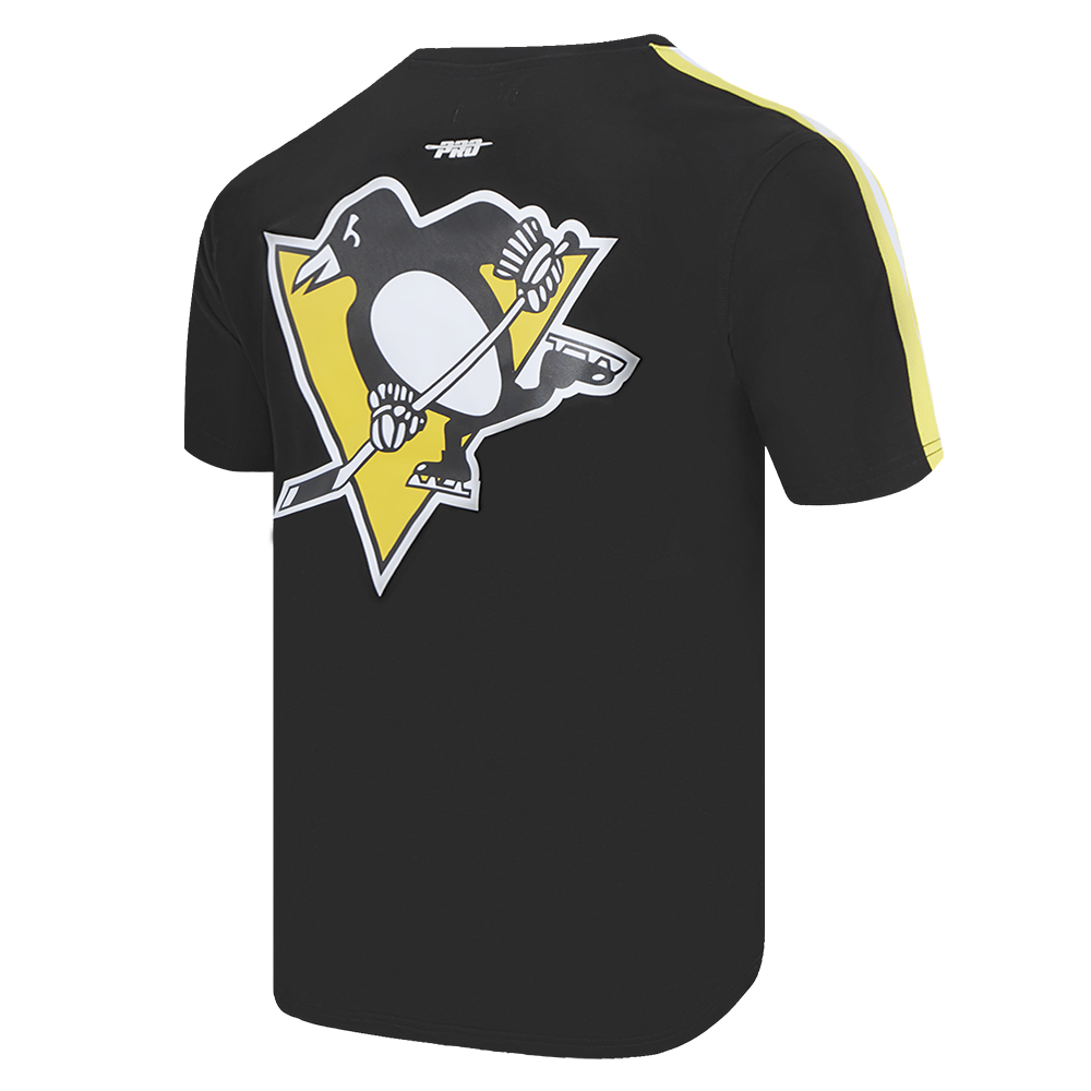 NHL PITTSBURGH PENGUINS CLASSIC MESH STRIPED MEN'S TEE (BLACK/YELLOW)