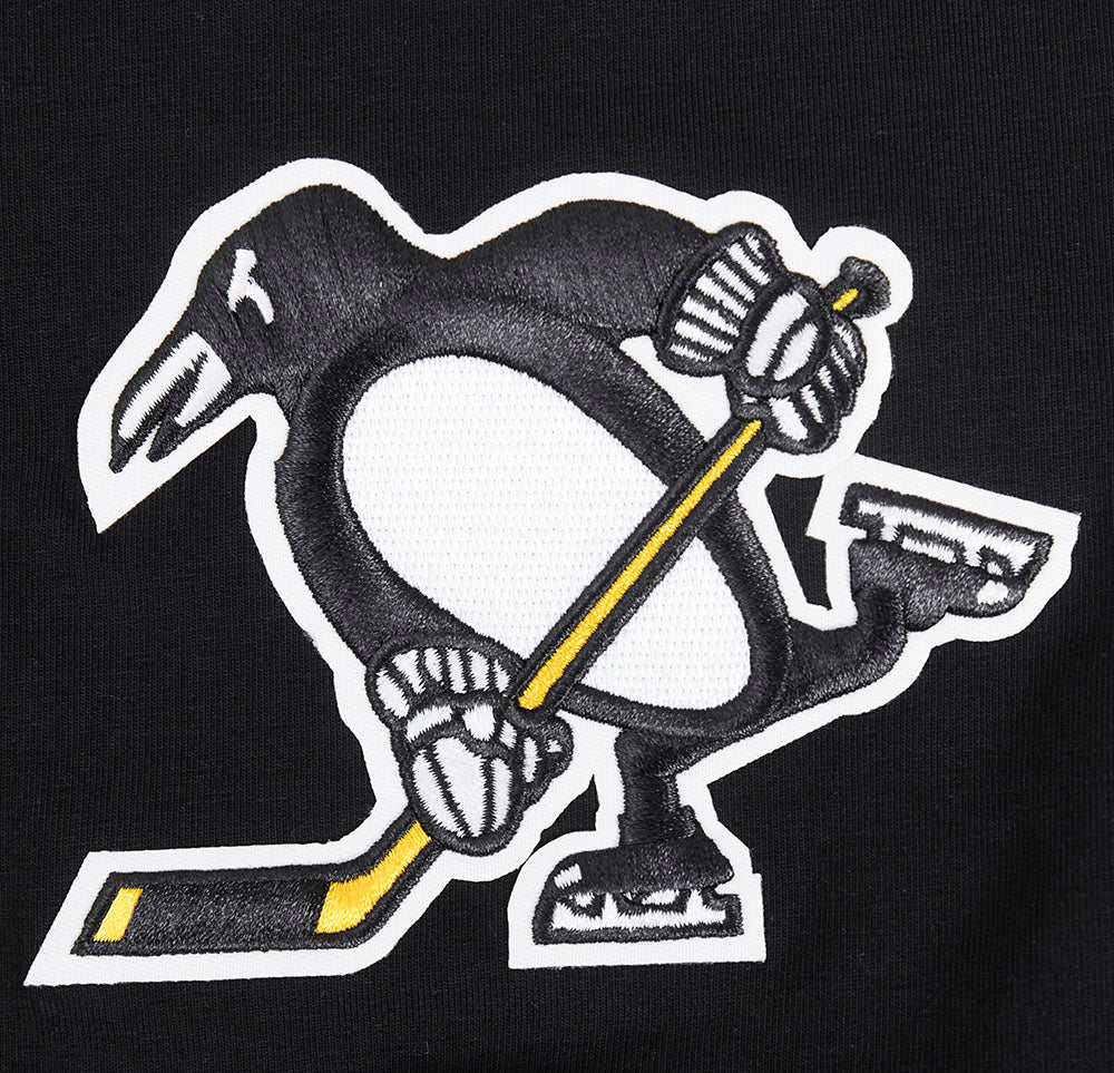 NHL PITTSBURGH PENGUINS SCRIPT TAIL T-SHIRT EN JERSEY SIMPLE POUR HOMME (NOIR)