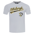 NHL PITTSBURGH PENGUINS SCRIPT TAIL T-SHIRT EN JERSEY SIMPLE POUR HOMME (GRIS CHINÉ)
