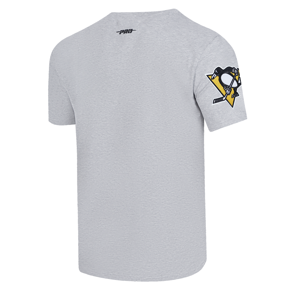 NHL PITTSBURGH PENGUINS SCRIPT TAIL T-SHIRT EN JERSEY SIMPLE POUR HOMME (GRIS CHINÉ)