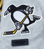 NHL PITTSBURGH PENGUINS SCRIPT TAIL T-SHIRT EN JERSEY SIMPLE POUR HOMME (GRIS CHINÉ)
