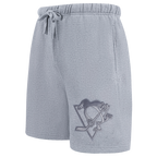 NHL PITTSBURGH PENGUINS NEUTRAL SHORT EN MOLLETON POUR HOMME POUR HOMME (GRIS CHINÉ FONCÉ)
