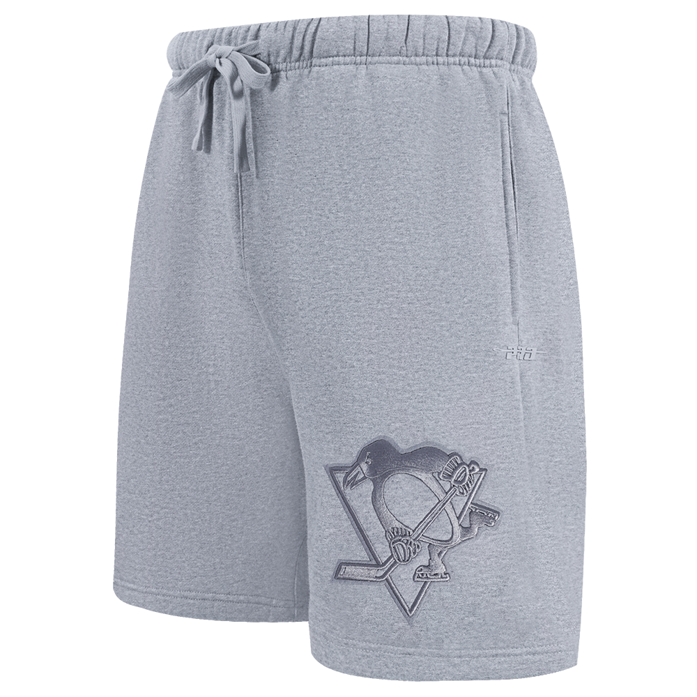 NHL PITTSBURGH PENGUINS NEUTRAL SHORT EN MOLLETON POUR HOMME POUR HOMME (GRIS CHINÉ FONCÉ)