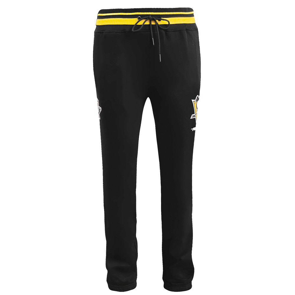 NHL PITTSBURGH PENGUINS SCRIPT TAIL PANTALON OUATÉ EN MOLLETON CÔTELÉ POUR HOMME (NOIR/JAUNE)