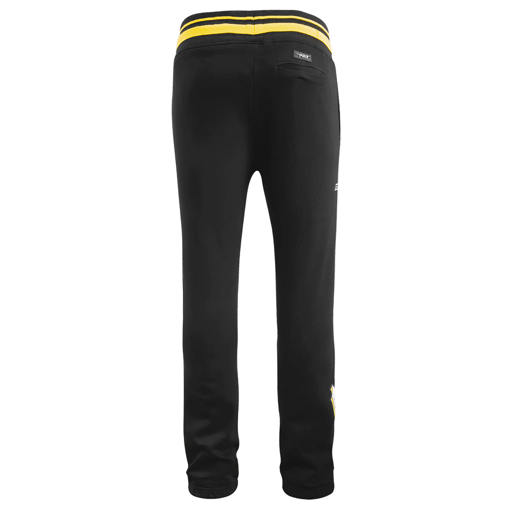 NHL PITTSBURGH PENGUINS SCRIPT TAIL PANTALON OUATÉ EN MOLLETON CÔTELÉ POUR HOMME (NOIR/JAUNE)
