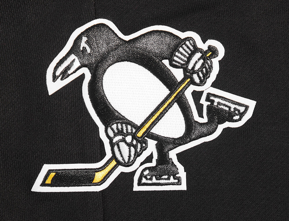 NHL PITTSBURGH PENGUINS SCRIPT TAIL PANTALON OUATÉ EN MOLLETON CÔTELÉ POUR HOMME (NOIR/JAUNE)
