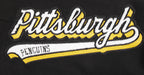 NHL PITTSBURGH PENGUINS SCRIPT TAIL PANTALON OUATÉ EN MOLLETON CÔTELÉ POUR HOMME (NOIR/JAUNE)