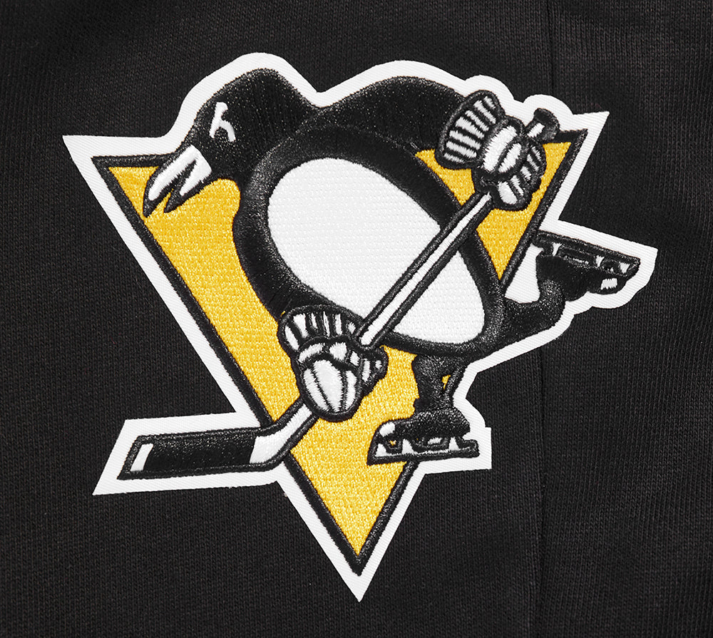 NHL PITTSBURGH PENGUINS SCRIPT TAIL PANTALON OUATÉ EN MOLLETON CÔTELÉ POUR HOMME (NOIR/JAUNE)
