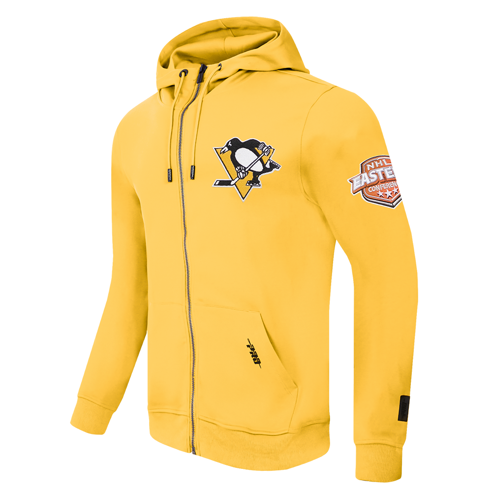 NHL PITTSBURGH PENGUINS CLASSIC CHENILLE MEN'S DK FZ PO HOODIE (YELLOW)