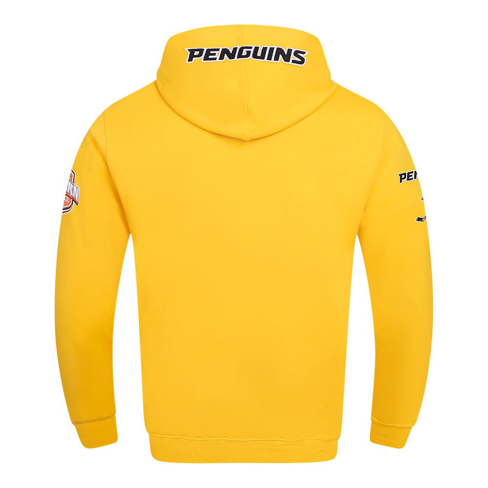 NHL PITTSBURGH PENGUINS CLASSIC CHENILLE CHANDAIL À CAPUCHON EN MAILLE DOUBLE POUR HOMME (JAUNE)