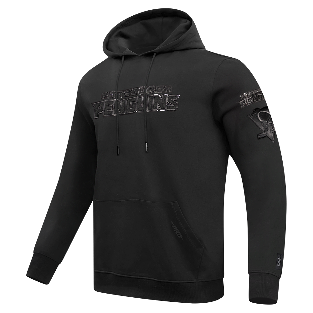 NHL PITTSBURGH PENGUINS CLASSIC 3BK MEN'S DK PO HOODIE (TRIPLE BLACK)