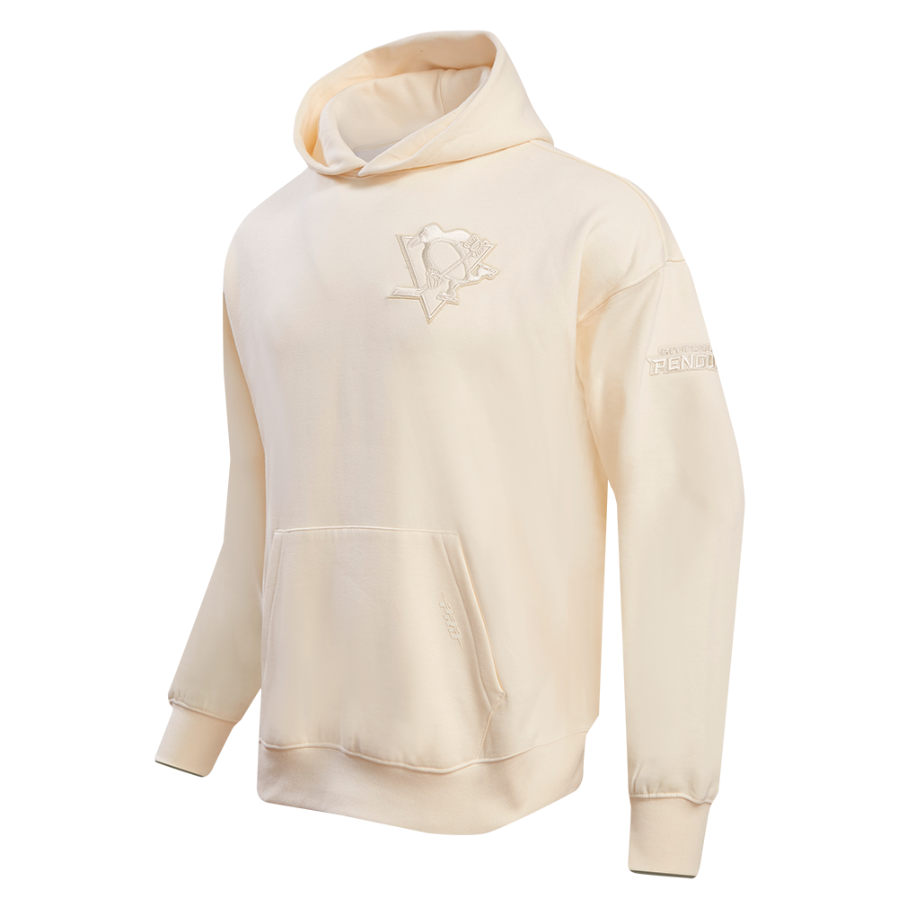 NHL PITTSBURGH PENGUINS NEUTRAL DROP SHOULDER MEN'S PULLOVER HOODIE (EGGSHELL)