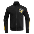 NHL PITTSBURGH PENGUINS CLASSIC CHENILLE MEN'S TRACK JACKET (BLACK/YELLOW)