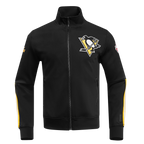 NHL PITTSBURGH PENGUINS CLASSIC CHENILLE MEN'S TRACK JACKET (BLACK/YELLOW)
