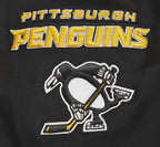 NHL PITTSBURGH PENGUINS CLASSIC CHENILLE MEN'S TRACK JACKET (BLACK/YELLOW)