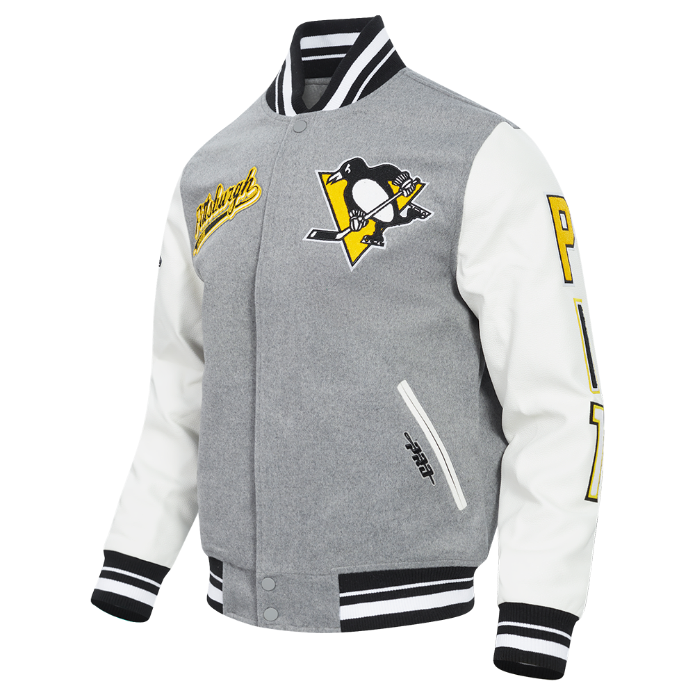 NHL PITTSBURGH PENGUINS SCRIPT TAIL MEN'S RIB WOOL VARSITY (HEATHER GREY/WHITE/BLACK)