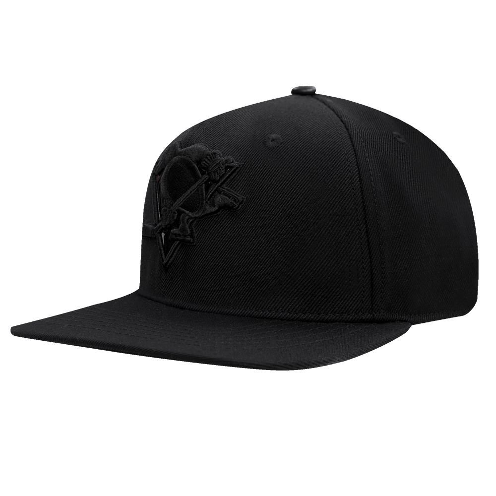 NHL PITTSBURGH PENGUINS CLASSIC 3BK WOOL UNISEX SNAPBACK HAT (TRIPLE BLACK)
