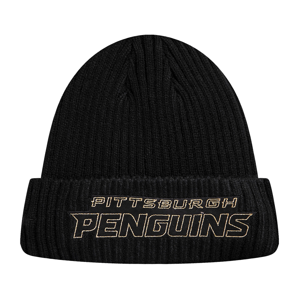 NHL PITTSBURGH PENGUINS BLACK & GOLD BEANIE (BLACK)