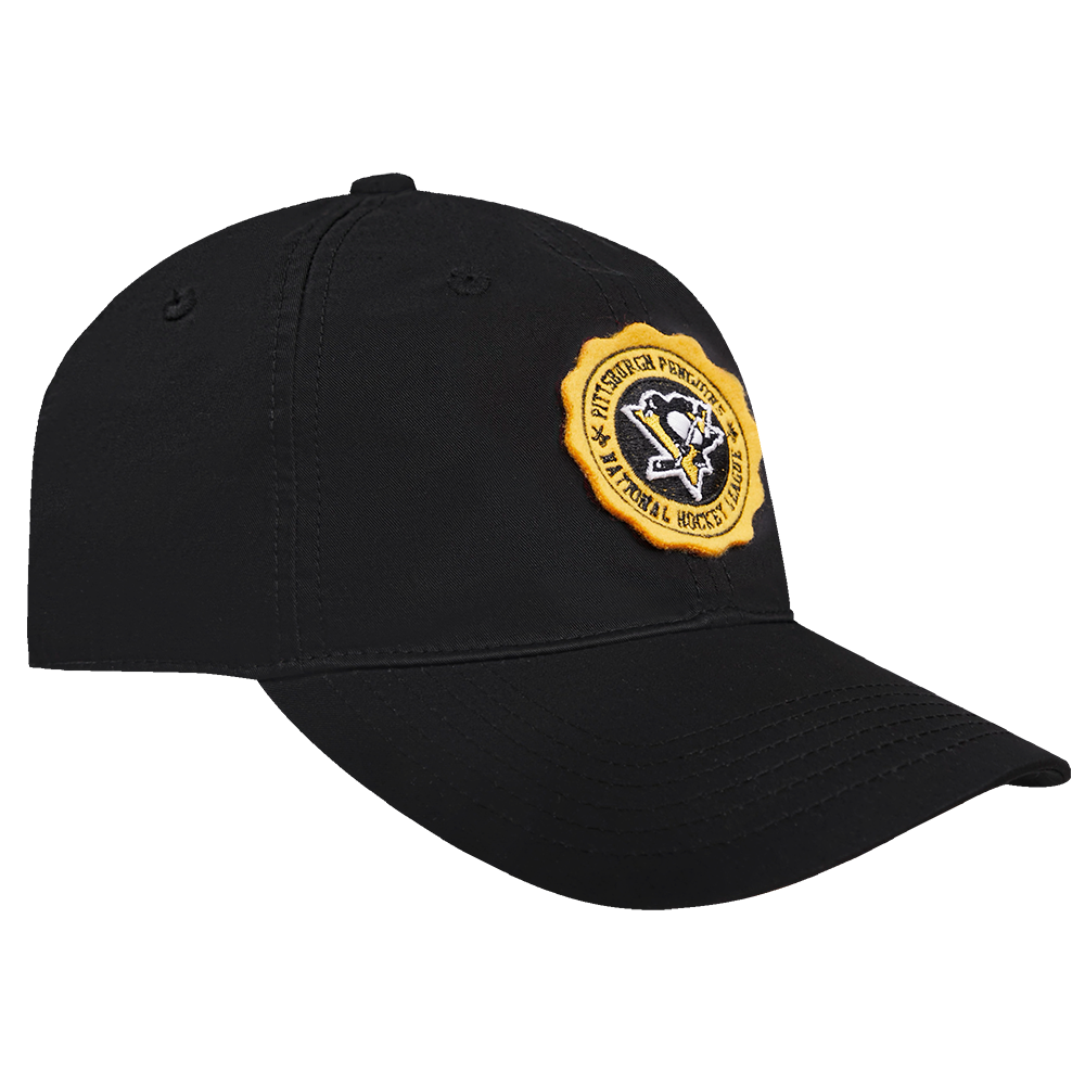 NHL PITTSBURGH PENGUINS CREST EMBLEM DAD HAT (BLACK)