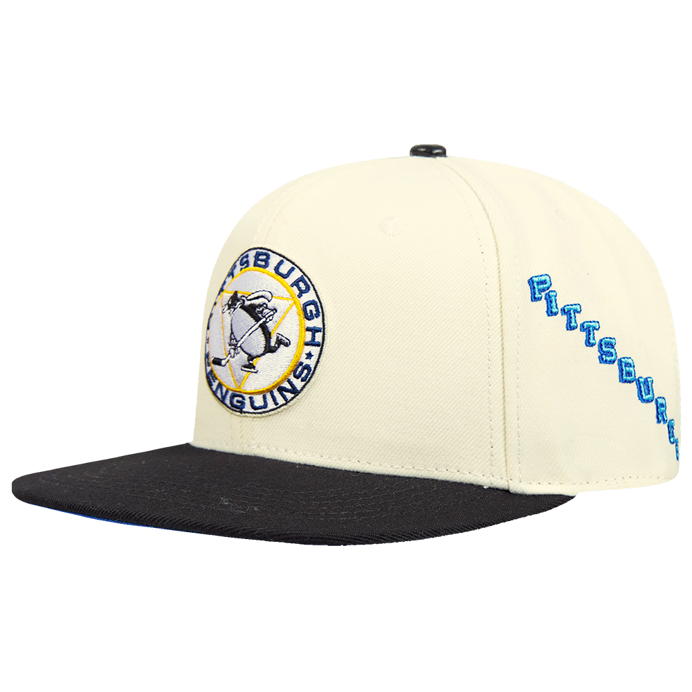 NHL PITTSBURGH PENGUINS RETRO CLASSIC UNISEX PRIMARY LOGO WOOL SNAPBACK (EGGSHELL)