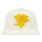 NHL PITTSBURGH PENGUINS TRIPLE TONAL WOOL STRAPBACK HAT (EGGSHELL)