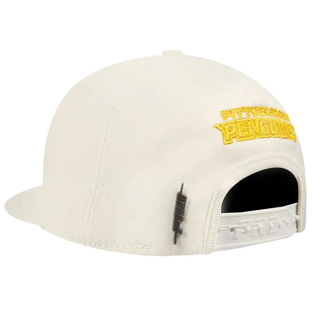 NHL PITTSBURGH PENGUINS TRIPLE TONAL WOOL STRAPBACK HAT (EGGSHELL)