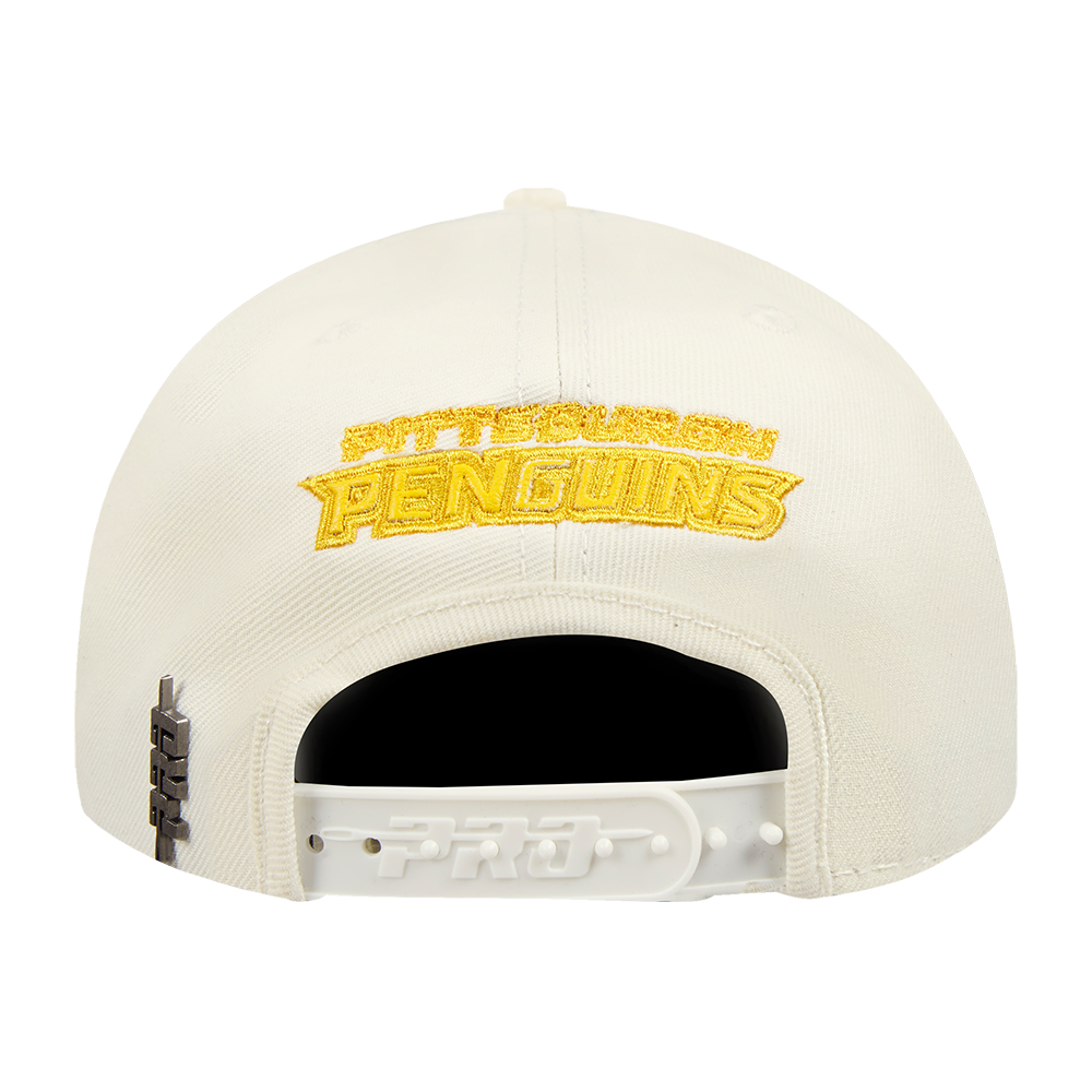 NHL PITTSBURGH PENGUINS TRIPLE TONAL WOOL STRAPBACK HAT (EGGSHELL)