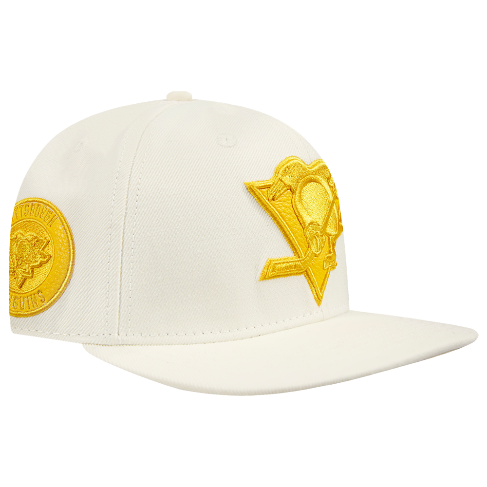 NHL PITTSBURGH PENGUINS TRIPLE TONAL WOOL STRAPBACK HAT (EGGSHELL)