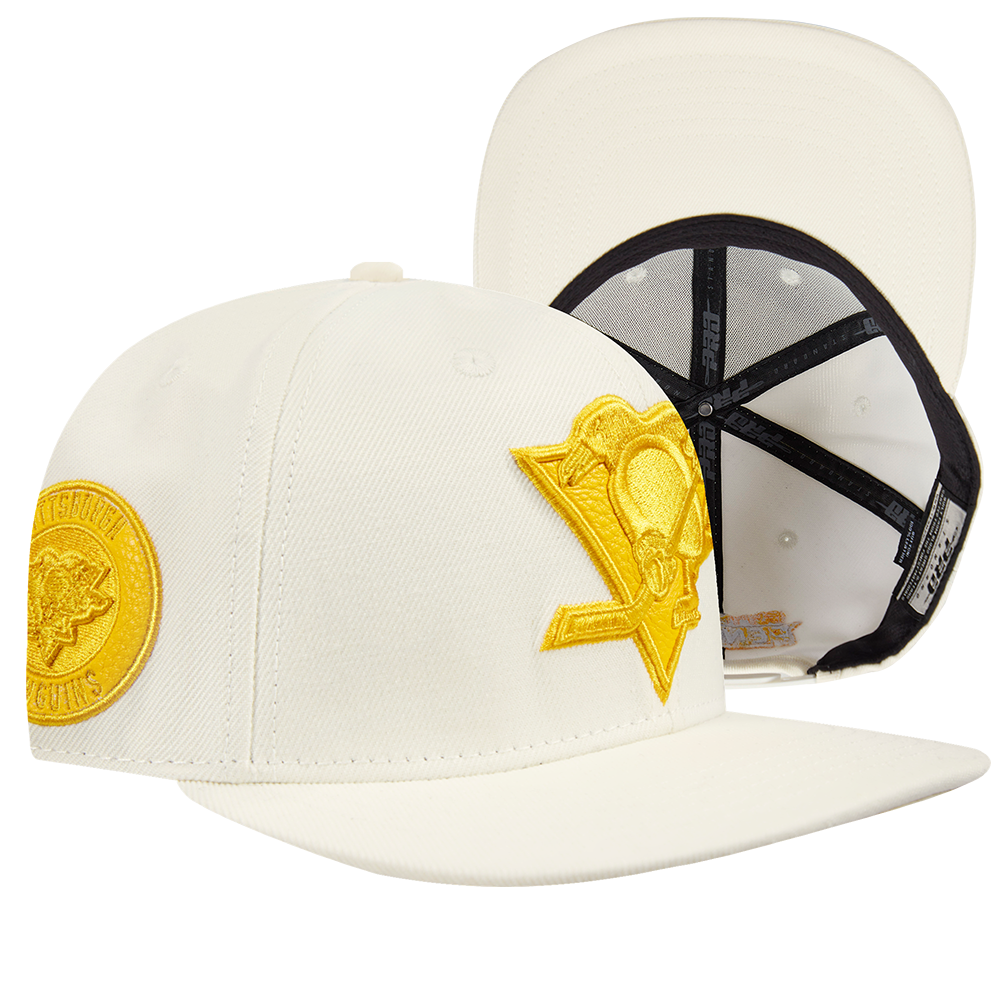 NHL PITTSBURGH PENGUINS TRIPLE TONAL WOOL STRAPBACK HAT (EGGSHELL)