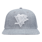 NHL PITTSBURGH PENGUINS TRIPLE TONAL WOOL STRAPBACK HAT (HEATHER GREY)