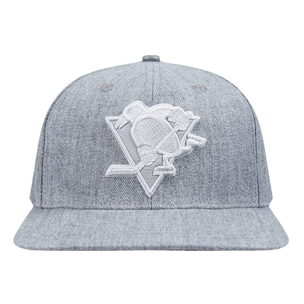 NHL PITTSBURGH PENGUINS TRIPLE TONAL WOOL STRAPBACK HAT (HEATHER GREY)