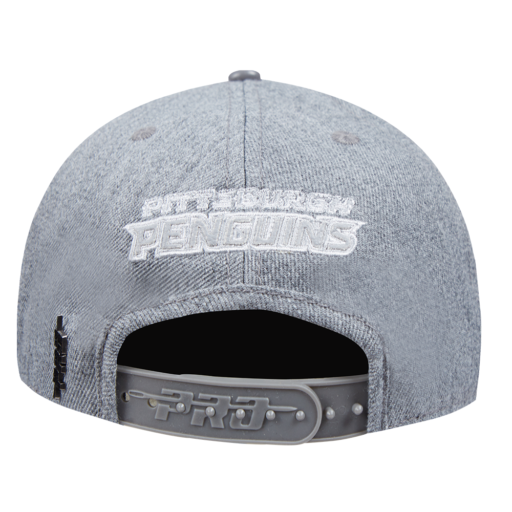 NHL PITTSBURGH PENGUINS TRIPLE TONAL WOOL STRAPBACK HAT (HEATHER GREY)
