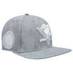 NHL PITTSBURGH PENGUINS TRIPLE TONAL WOOL STRAPBACK HAT (HEATHER GREY)