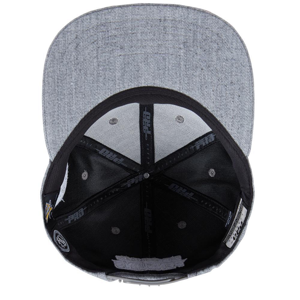 NHL PITTSBURGH PENGUINS TRIPLE TONAL WOOL STRAPBACK HAT (HEATHER GREY)