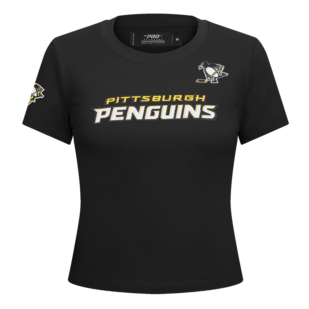 NHL PITTSBURGH PENGUINS CLASSIC T-SHIRT AJUSTÉ À MANCHES COURTES POUR FEMME (NOIR)