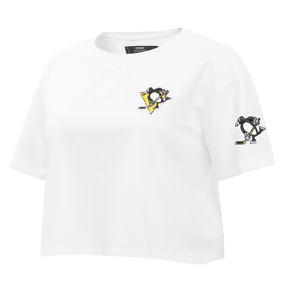NHL PITTSBURGH PENGUINS CLASSIC WOMEN'S SINGLE JERSEY BOXY TEE (WHITE)