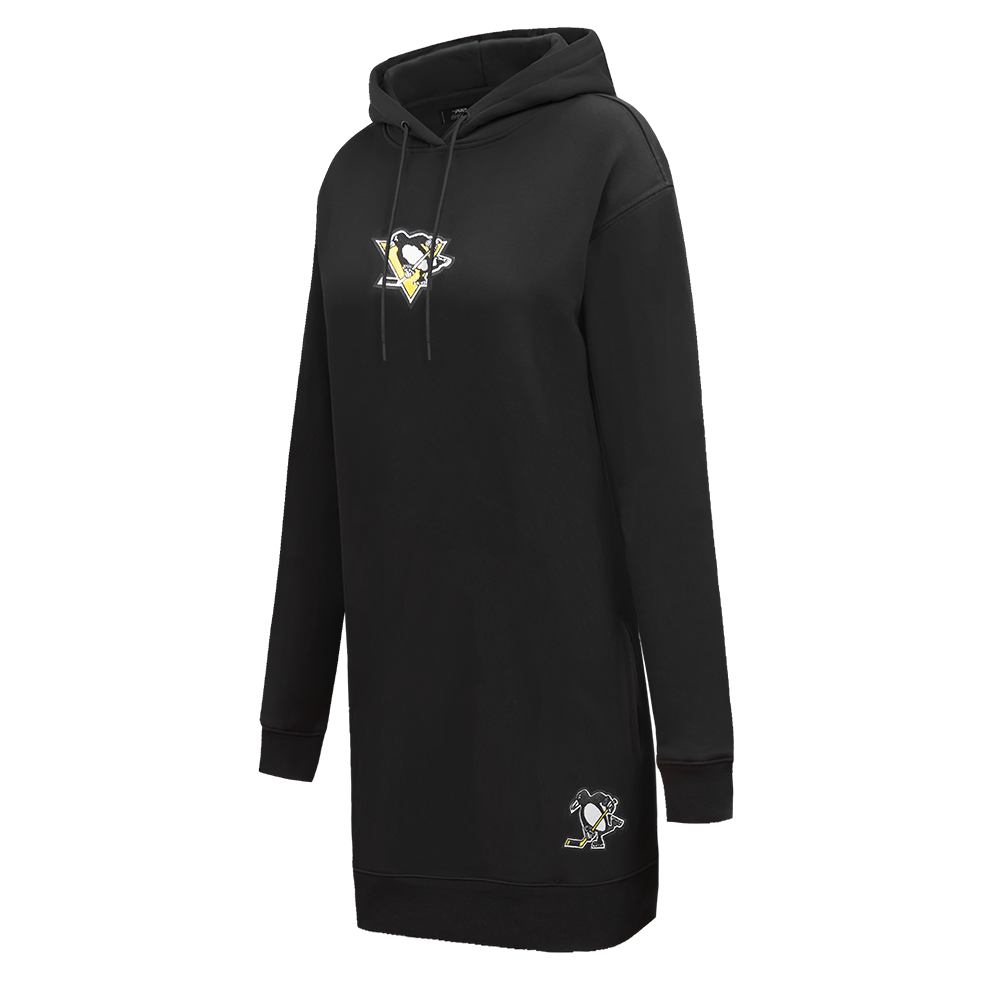 NHL PITTSBURGH PENGUINS CLASSIC WOMEN'S HOODIE DRESS (BLACK)